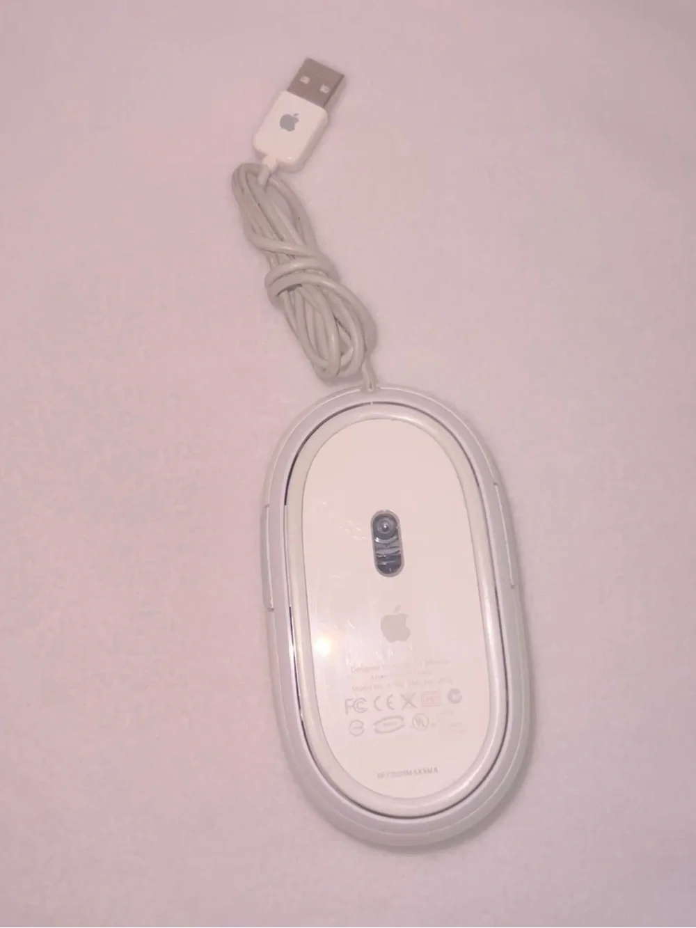 Genuine OEM Apple Mighty Mouse Wired USB White Model A1152 Working - Picture 3 of 5